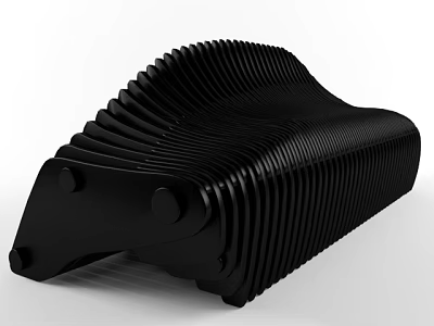 Modern Black Outdoor Chair With Ergonomic Ribbed Design And Durable Structure 3d model