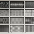 Decorative Fencing with Various Grid Patterns and Modern Design Styles 3d model