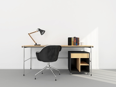 modern office desk chair desk 3d model