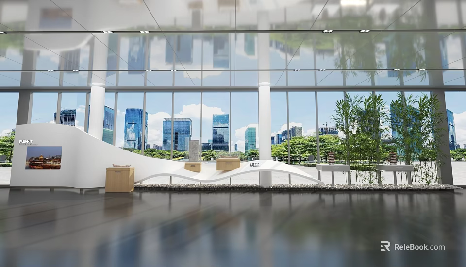 Modern Open Concept Kitchen Interior Design With Island Counter And Appliances 3d model