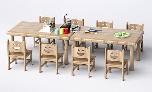 Modern Children's Tables and Chairs 3d model