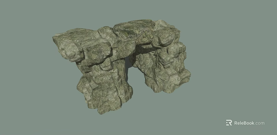 Natural Stone Rock Formation With Rough Surface And Arch Shape Structure Design 3d model 