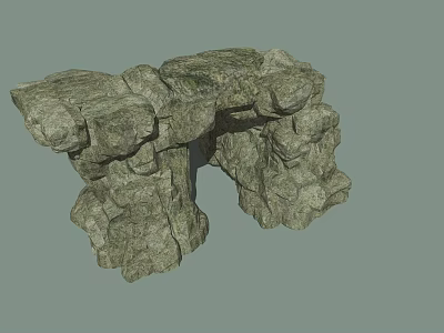 Natural Stone Rock Formation With Rough Surface And Arch Shape Structure Design 3d model