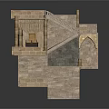 Detailed Ancient Stone Building With Multi Level Staircase Columns And Balcony Platform 3d model