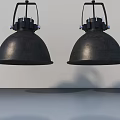 Contemporary Hinged Door Design With Black Pendant Lights And Wall Shadows