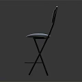 Stylish Folding Leisure Chair With Metal Frame Round Seat And Comfortable Backrest