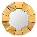 Elegant Round Wall Decor Mirror With Gold Polygonal Panels And Reflective Surface 3d model