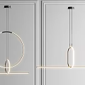 Modern Pendant Lights With Circular And Linear Geometric Design For Interior Spaces 3d model