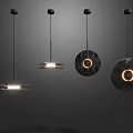 Modern Hanging Chandeliers With Circular Design For Home Interior Lighting 3d model