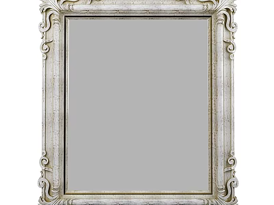 Elegant Vintage Mirror With Ornate Carved Frame And Classic Decorative Design 3d model