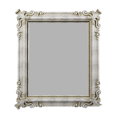Elegant Vintage Mirror With Ornate Carved Frame And Classic Decorative Design 3d model