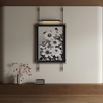 modern black and white painting 3d model
