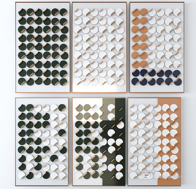 Modern Geometric Circular Pattern Wall Decor With Various Color Combinations 3d model 