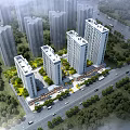 Modern High Rise Apartment Building With Greenery And Water Feature Under Blue Sky