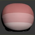3D Pink Cute Cartoon Game Movie Character With Big Teary Eyes Holding Black Item