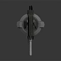 Futuristic Mechanical Weapon Detailed Design With Barrel Cables And Metallic Base Structure 3d model