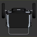 Hand Truck With Black Handle Silver Frame Platform And Wheels 3d model