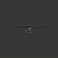 Green Military Airplane Model With Propeller Red Star Markings on Wings and Landing Gear