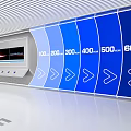 Audio Spectrum Analyzer With Colorful Waveform Screen And Blue Frequency Bars 100 To 600