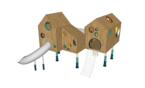 Children's Tree House Modern Slide 3d model