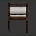 Classic Wooden Frame Leisure Chair With White Tufted Seat And Armrest Cushions