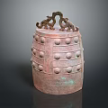 Ancient Bronze Musical Bell And Artistic Painting Tools Collection