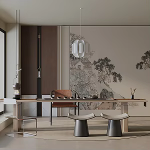Modern table combination 3d model