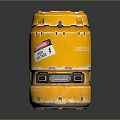 Yellow Gas Container With Danger Label And Lightning Symbol Metal Reinforced Rings For Home Use