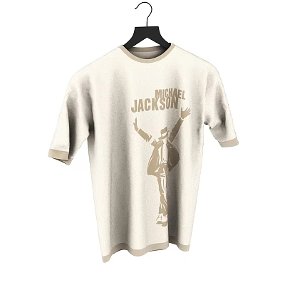 Michael Jackson Classic Print Short Sleeve T shirt With Light Colored Design And Dance Pose 3d model