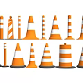 Various Road Traffic Facilities Featuring Orange White Traffic Cones Barriers And Striped Designs