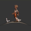 Modern game character cock cartoon boy 3d model