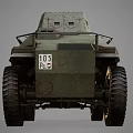 Classic Vintage Wheeled Military Tank With Green Body Insignia And Number 231