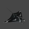 Black And White Manta Ray Game Movie Character With Sleek Body And Distinctive Patterns