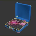 Open Blue Toy Suitcase Interior With Play Scene And Mini Figures