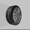 Modern Car Tire With Deep Tread Pattern And Silver Alloy Rim For Passenger Vehicles