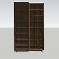 Dark Wood Bookcase With Multiple Shelves And Compartments In Classic Design 3d model