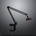 Modern Electronic Desk Lamp With Black Flexible Arm And Red Accent Design