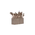 Decorative Ornament Set with Pampas Grass in Concrete Planter for Home Decor