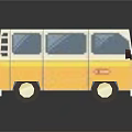 Modern bus minibus minivan driverless bus 3d model