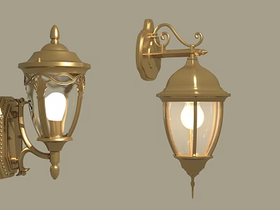 Elegant Classical Brass Wall Lamps With Glass Shade And Wall Mounted Design 3d model