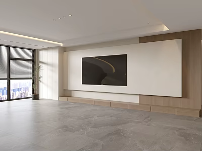 Modern Minimalist Living Room Light Luxury TV Background Wall Full Wall TV Cabinet 3d model