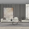 Modern sofa coffee table combination 3d model