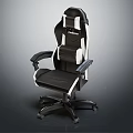 Black And White High Back Ergonomic Gaming Chair With Adjustable Arms And Swivel Base