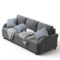 Casual Sofa Combination Casual Sofa Living Room Sofa Multi-Person Sofa Pillow Pillow Home Furniture Simple 3d model