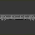 Modern Silver Train Model with Multiple Carriages and Windows Showing Interior Details on Reflective Surface