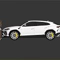 White Luxury SUV Exterior Design With Stylish Female Model Standing Beside