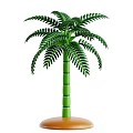 Tall Green Palm Tree With Feather Like Leaves And Straight Trunk