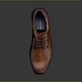 Brown Leather Lace up Dress Shoes With Smooth Upper And Dark Sole Design