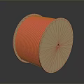 Vibrant Red Cable Spool on Beige Reel with Smooth Surface and Durable Wire