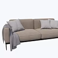 Modern double sofa multiplayer sofa 3d model
